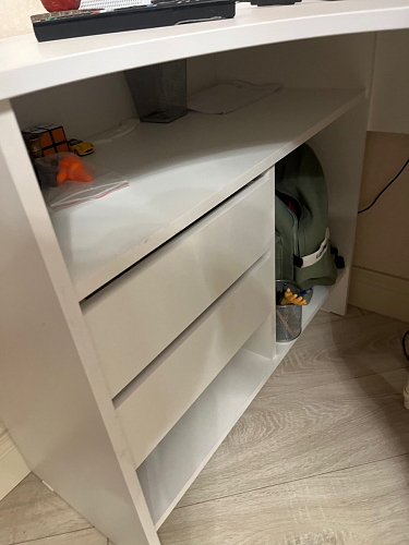 Письменный стол СПм-25 левый белый  - Уцененный экземпляр фото покупателя 31