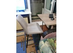 Стул на металлокаркасе Вейв светло-серый (hl 63) / 10К черный каркас фото покупателя 146