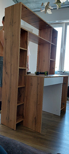 Письменный стол Комфорт 12.71 дуб золотой craft / белая аляска фото покупателя 50