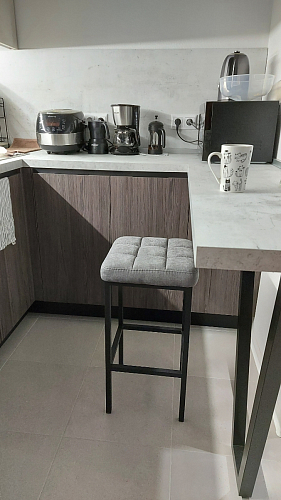 Барный стул Лофт ткань канди грей / черный матовый фото покупателя 311