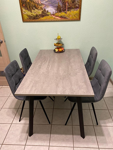 Стол Тринити Лофт 120 32 мм дуб галифакс табако / черный матовый фото покупателя 685