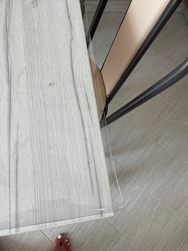 Деревянный стол Барон О 200 х 90 белая пленка шагрень / черный фото покупателя 37