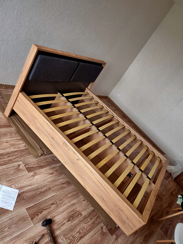 Двуспальная кровать Клауд 160х200 парящая дуб крафт золотой / антрацит фото покупателя 358