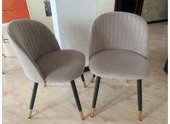 Стул на металлокаркасе Gabi 1 бежевый / черный с серебряными наконечниками фото покупателя 802