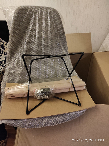 Пластиковый стул Eames PC-015 серо-голубой / дерево фото покупателя 52