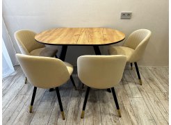 Стул на металлокаркасе Gabi 1 бежевый / черный с серебряными наконечниками фото покупателя 550