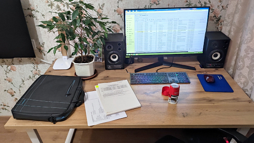 Стол Лота Лофт 120 32 мм бетон / черный матовый фото покупателя 425