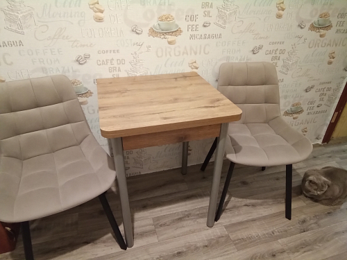 Стул на металлокаркасе Челси К бирюзовый / черный фото покупателя 73