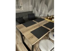 Деревянный стол Лота Лофт 120(160)х75 черный матовый / бетон светлый фото покупателя 585