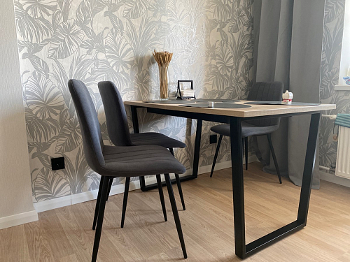 Деревянный стол Лота Лофт 140х80 черный матовый / бетон светлый фото покупателя 283