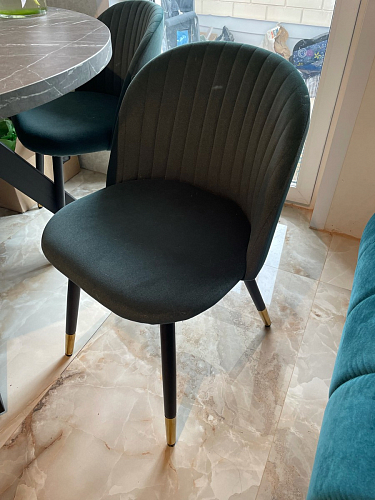 Стул на металлокаркасе Gabi dark beige / black / silver фото покупателя 977