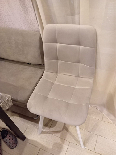 Стул на металлокаркасе Чилли К светло-серый велюр / черный каркас фото покупателя 294