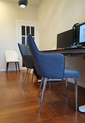 Стул на металлокаркасе Benza dark blue фото покупателя 8