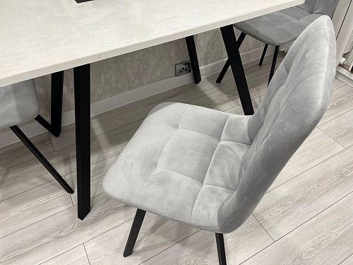 Стул на металлокаркасе Чилли серый велюр / черный фото покупателя 121