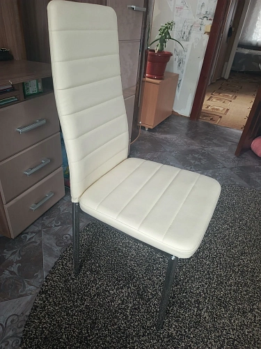Стул на металлокаркасе DC2-001 black / white line / white фото покупателя 40