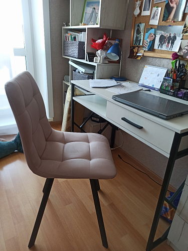 Стул на металлокаркасе Чилли К светло-серый велюр / черный каркас фото покупателя 1294