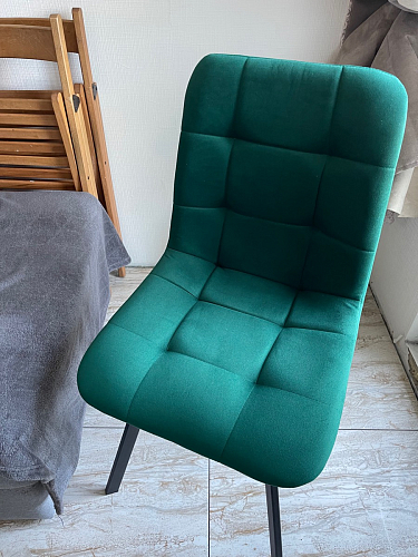 Стул на металлокаркасе Чилли К темно-серый (velutto 32) / черный фото покупателя 421