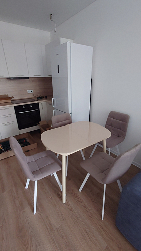 Стул на металлокаркасе Чилли К светло-серый велюр / черный каркас фото покупателя 375