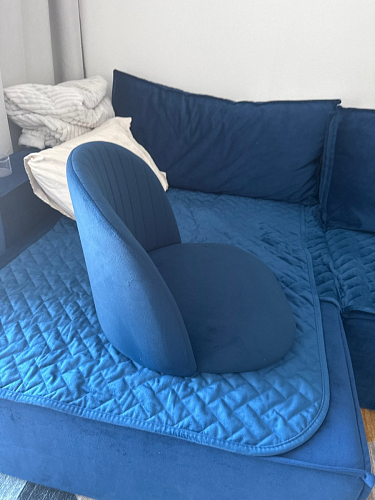 Стул на металлокаркасе Gabi 1 light blue / black / gold фото покупателя 548