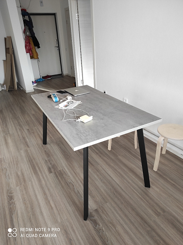 Стол Тринити Лофт 120 32 мм дуб галифакс табако / черный матовый фото покупателя 838