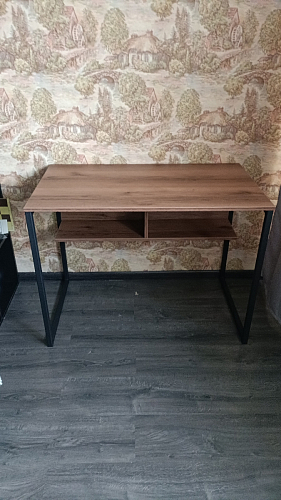 Письменный стол Клер Лофт дуб делано темный / черный матовый фото покупателя 5