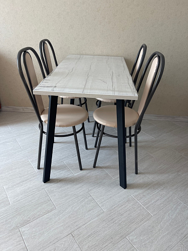 Стол Тринити Лофт 120x80x75 дуб крафт золотой / белый матовый фото покупателя 49