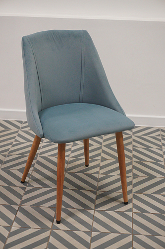 Стул на металлокаркасе Morgan light blue / black из шоурума 2