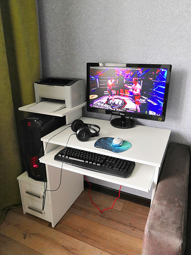 Компьютерный стол Джаз-24 левый дуб молочный фото покупателя 35