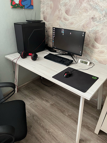 Стол Тринити Лофт 120 32 мм бетон / черный матовый фото покупателя 511