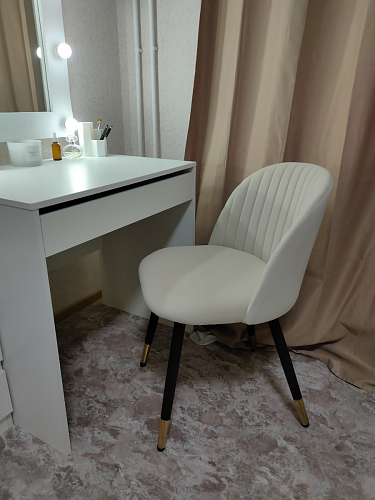 Стул на металлокаркасе Gabi 1 light blue / black / gold фото покупателя 305