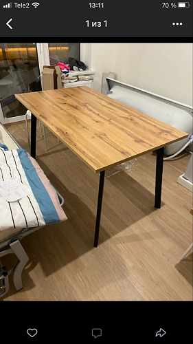 Стол Тринити Лофт 120 32 мм дуб галифакс табако / черный матовый фото покупателя 199