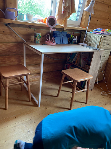 Письменный стол Фред Лофт дуб делано светлый / белый матовый фото покупателя 14