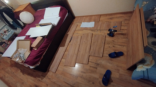 Письменный стол Комфорт 12.71 дуб золотой craft / белая аляска  - Уцененный экземпляр фото покупателя 111