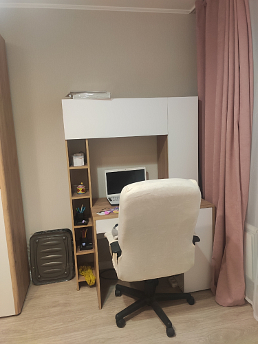 Письменный стол Комфорт 12.71 дуб золотой craft / белая аляска  - Уцененный экземпляр фото покупателя 66