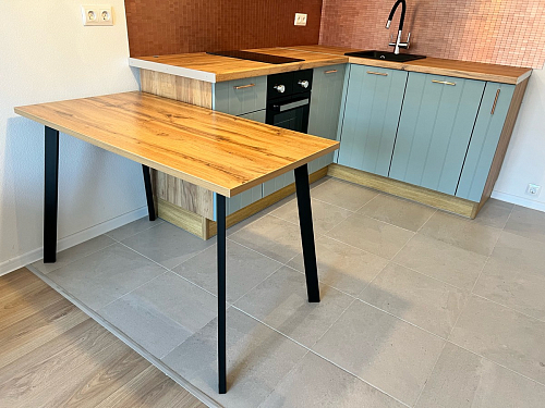 Стол Тринити Лофт 120 32 мм дуб галифакс табако / черный матовый фото покупателя 307