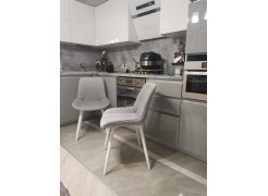 Стул на металлокаркасе Вейв светло-серый (hl 63) / 10К черный каркас фото покупателя 2