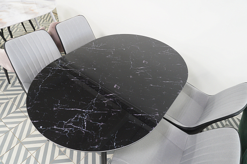 Стеклянный стол Кловис кианит / белый из шоурума 7