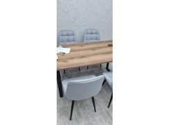 Деревянный стол Лота Лофт 120(160)х75 черный матовый / бетон светлый фото покупателя 72