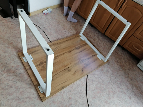 Деревянный стол Лота Лофт 120х75 белый матовый / дуб крафт золотой фото покупателя 47