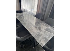 Керамический стол Ливи 140(200)х80х78 белый мрамор / черный фото покупателя 3