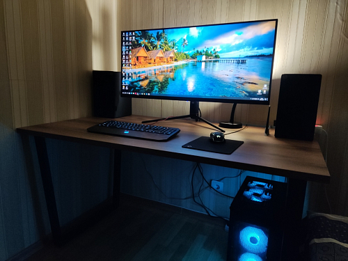 Деревянный стол Лота Лофт 140х80 черный матовый / бетон светлый фото покупателя 796