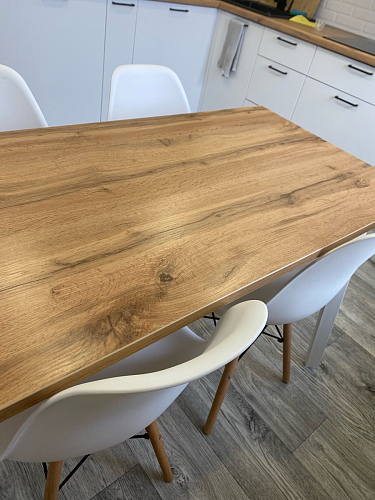 Стол Тринити Лофт 120 25 мм черный матовый / дуб делано темный фото покупателя 196