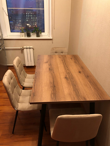 Стол Тринити Лофт 140 25 мм дуб делано темный / белый фото покупателя 37