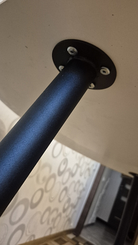 Стеклянный стол Абилин 100(140)х100х76 мрамор черный / черный матовый фото покупателя 64