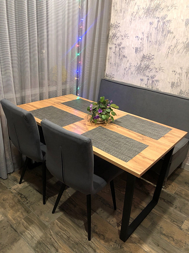 Деревянный стол Лота Лофт 140х80 дуб крафт табачный / черный матовый фото покупателя 494