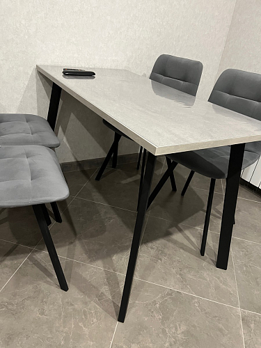 Стол Тринити Лофт 120 32 мм бетон / черный матовый фото покупателя 646