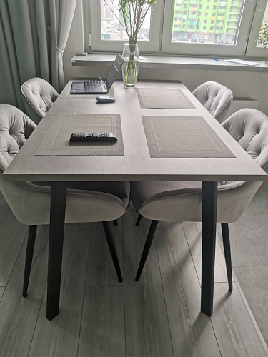 Стол Тринити Лофт 120 32 мм бетон / черный матовый фото покупателя 628