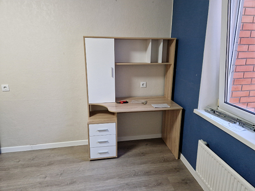 Компьютерный стол КСТ-16 левый дуб сонома / белый фото покупателя 112