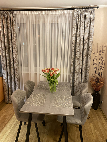 Стол Тринити Лофт 120 25 мм черный матовый / дуб делано светлый фото покупателя 5