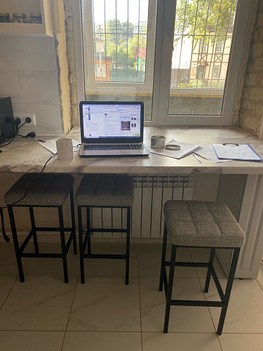 Барный стул Лофт микровелюр катания блэк / черный матовый фото покупателя 258